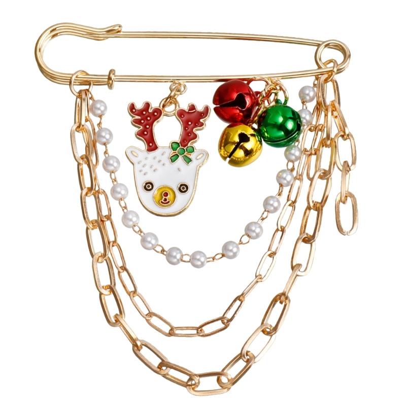 

Santa Claus Brooch Pin Backpack Accessories Cartoon Enamel Christmas Tree Elk Bell Metal Brooch Clothing Accessories