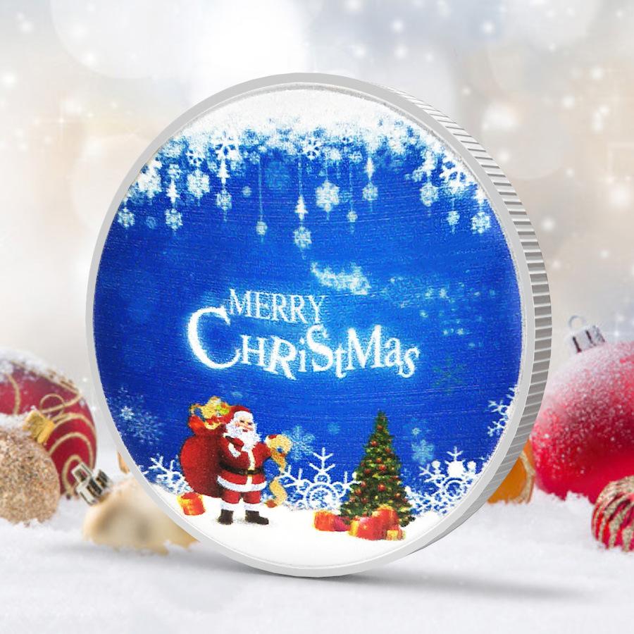 Christmas Snowman Colored Coins, Elizabeth Commemorative Medal Silver Coins, Christmas Eve Gifts, Tooth Fairy Colored Silver Coins