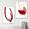 Realistic Red Wine Glass Prints Poster Canvas Painting Hd Modern Wall Art Picture For Bar Restaurant Home Living Room Decoration