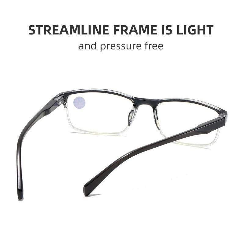 Half Frame Men Reading Glasses Sqaure Anti Blue Light Presbyopia Glasses Ultra Light Women Hyperopia Computer Glasses Read+1.0 +1.5 +2.0