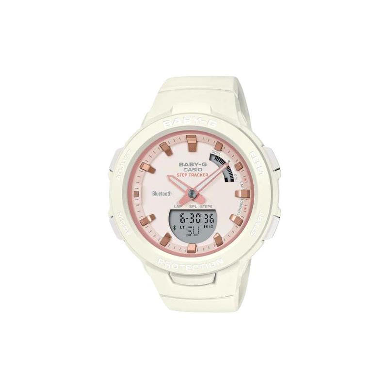

Casio BABY-G casual trendy pedometer Bluetooth function quartz movement resin strap Japanese and Korean watch women s watch pink dial BSA-B100CS-7AJF розовый