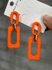 Geometric Square Link Drop Earrings Lightweight Dangle Earrings Modern Minimalist Design Fashion Jewelry for Everyday Wear