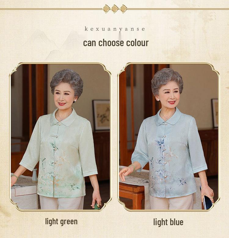 2026 New Summer Mulberry Silk Blouse for Middle-aged & Elderly Women