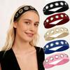 Grommet Hollowed Out Eyelets Headband Cashew Pattern Punk Headwrap Yoga Elastic Hair Band  Sports