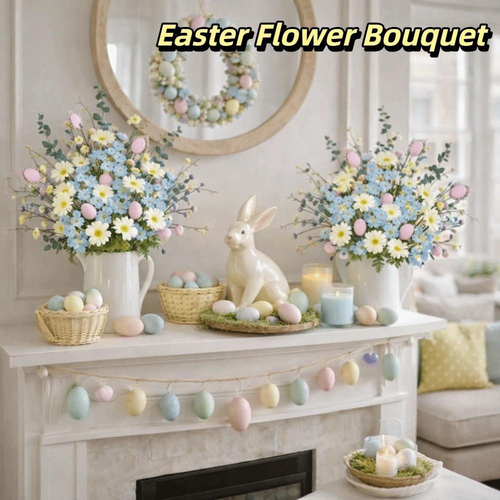 Realistic Easter Flower Bouquet Colorful Decorative Easter Egg Decor DIY Berry Easter Egg Branch Party Decoration
