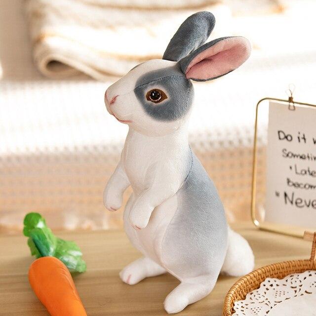 Realistická plyšová a vycpaná hračka králík Kawaii kožešinová zvířátka Velikonoční simulace králíka Model panenky pro děti Pěkný dárek Domácí dekorace