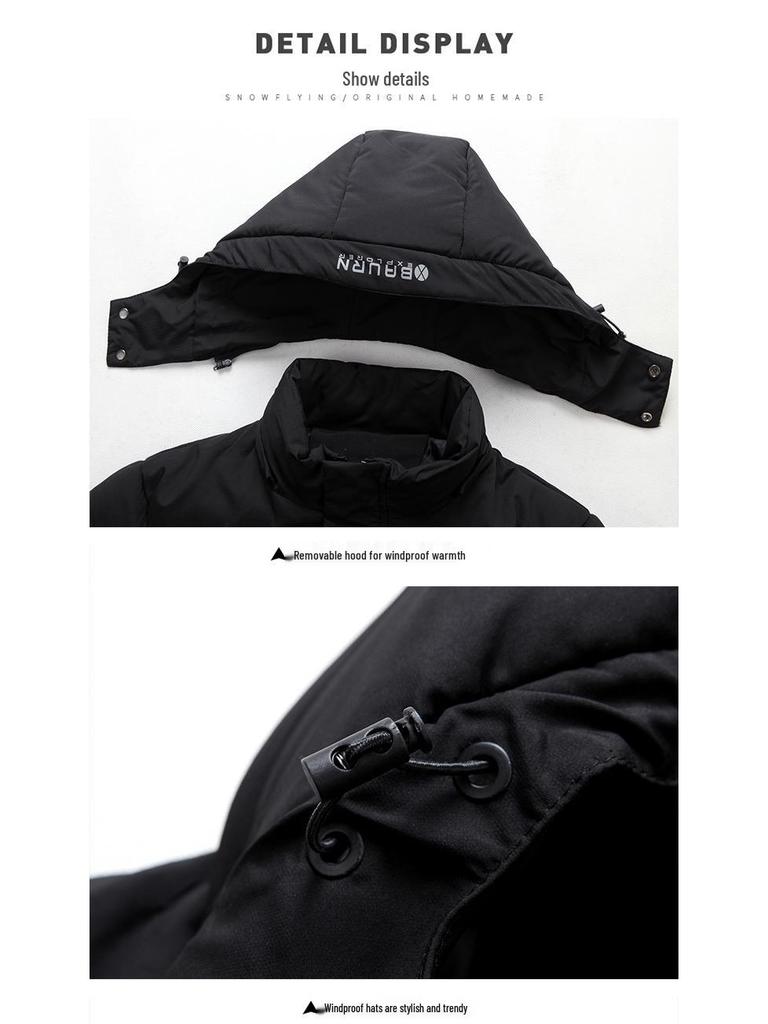 Winter Men's Business Down Jacket for Seniors - Thick, Warm, Plus Size Short Coat