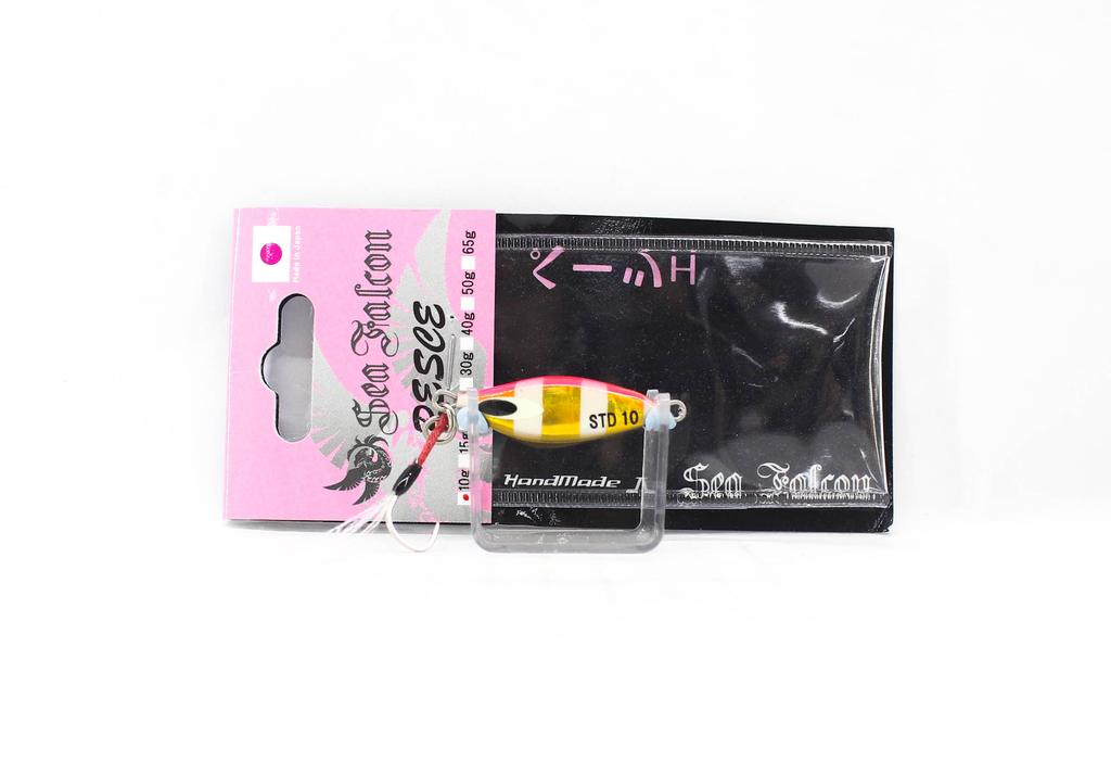 Sea Falcon Metal Jig Pesce 10 grame 08 Roz Auriu Zebra Glow (1559)