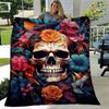 1pc Day of the Dead Theme Blanket, Home Decorative Throw Blanket for All Seasons, Living Room .K029