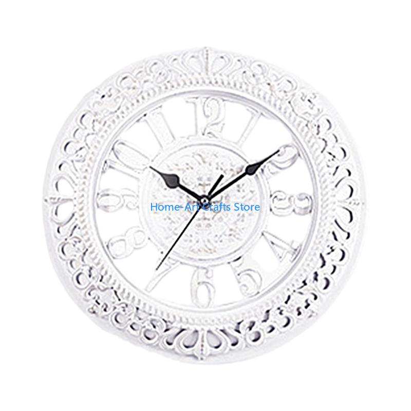 Y3NA Antique Battery Operated 12inch Round Wall Clock for Vintages Inspireds Interior Room
