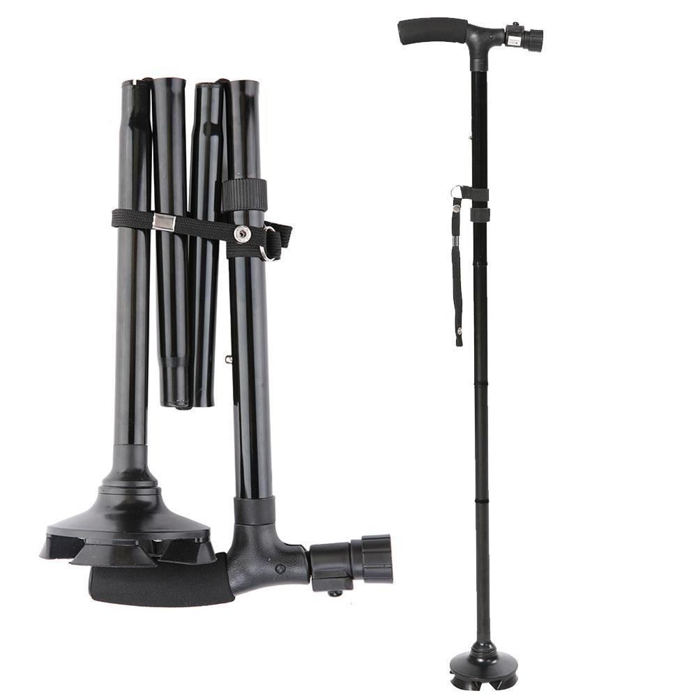 Foldable LED Safety Walking Stick Height Adjustable Magic Cane for Old Man