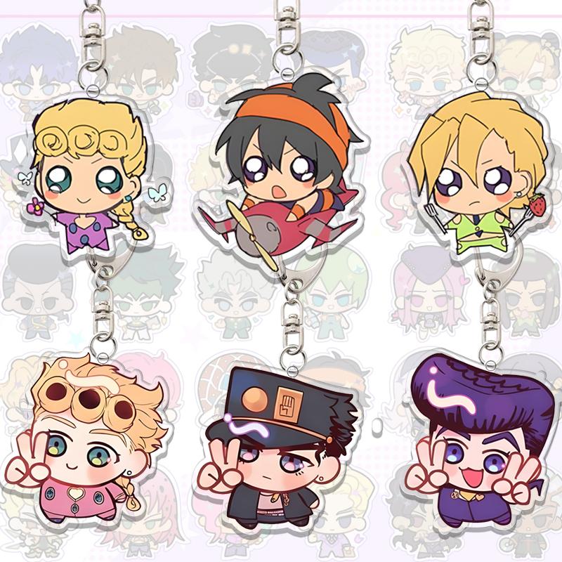 JoJo's Bizarre Adventure Acryl Schlüsselanhänger Q-Version Dekoration Tasche Anhänger Zubehör Schüler Anime Cartoon Geburtstagsgeschenk