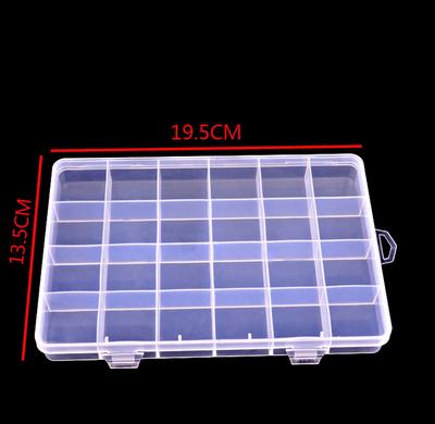 Kunststoff 24 Slots verstellbare Schmuck Aufbewahrungsbox Fall Handwerk Organizer Perlen