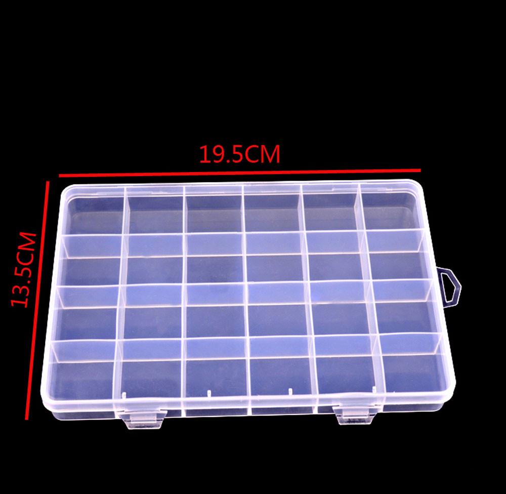 

(Никита) Пластиковый регулируемый ящик для хранения ювелирных изделий с 24 слотами, чехол-органайзер для рукоделия, бусины One Size