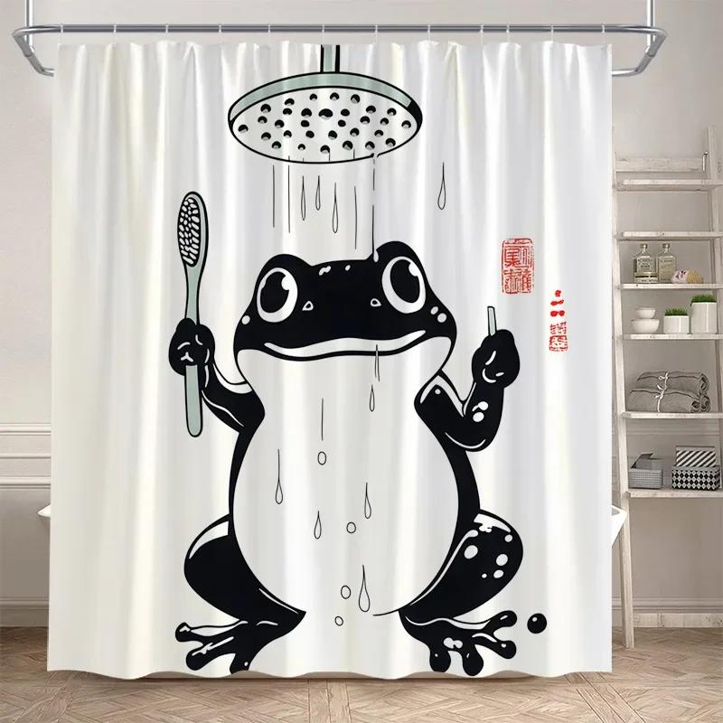 Lustige Badende Dinosaurier Duschvorhänge Schwarze Katze Tiersilhouette Kinder Badevorhang Modernes Polyester Badezimmerdekor mit Haken