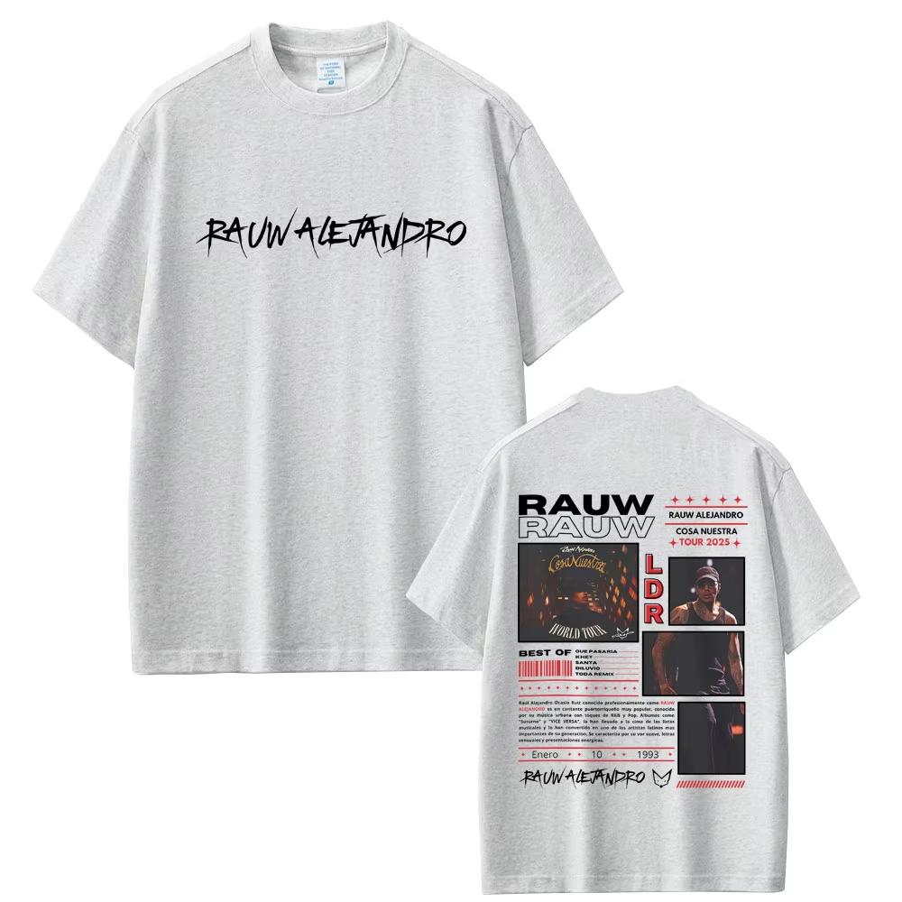 

Rapper Rauw Alejandro Cosa Nuestra World Tour 2026 T Shirt Unisex Women Hip Hop Fashion Street Crewneck Tshirts Cotton Tees S
