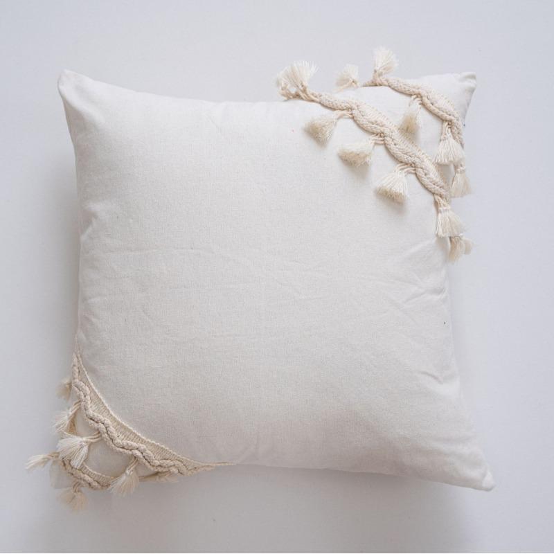 Nieuwe Kussenhoes met Kwastjes Effen Kussenhoes voor Bank Jacquard Decoratieve Plaid Kussenhoes voor Bank Bed Slaapkamer Woonkamer Huisdecoratie