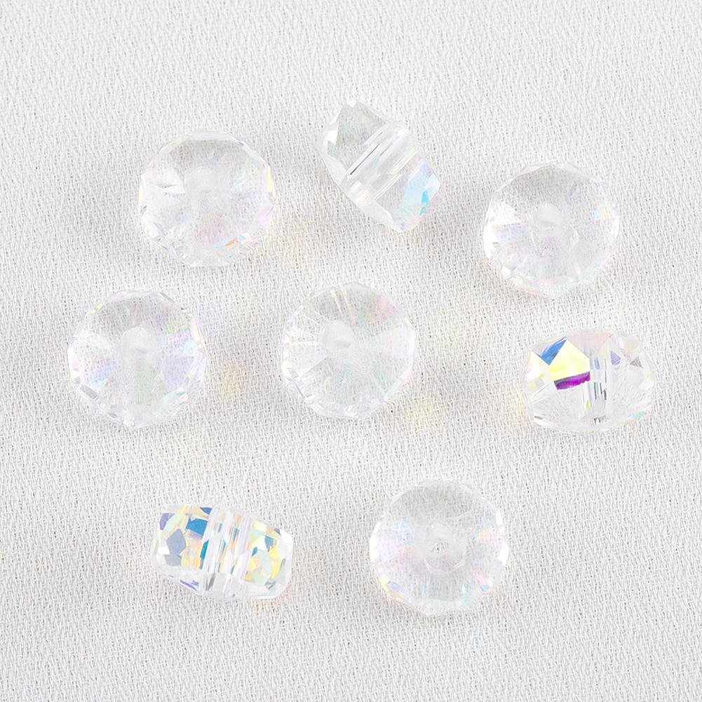 20Pcs Glass Beads High Transparent Colored Cut Glass Crystal Spacer Beads For DIY Jewelry Making Accessories