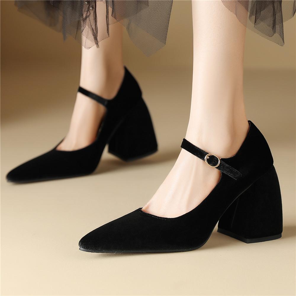 Fashion Women's Mary Janes Shoes 2025 New High Heels Pumps Female Elegant Green Red Party Dance Wedding Shoes Large Size Footwear