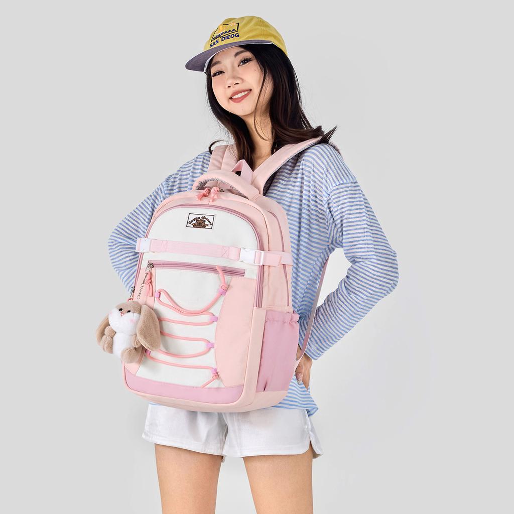 School Bag Contrasting Color Casual High Value Junior High School Students Lightweight Versatile Large Capacity Backpack Batch