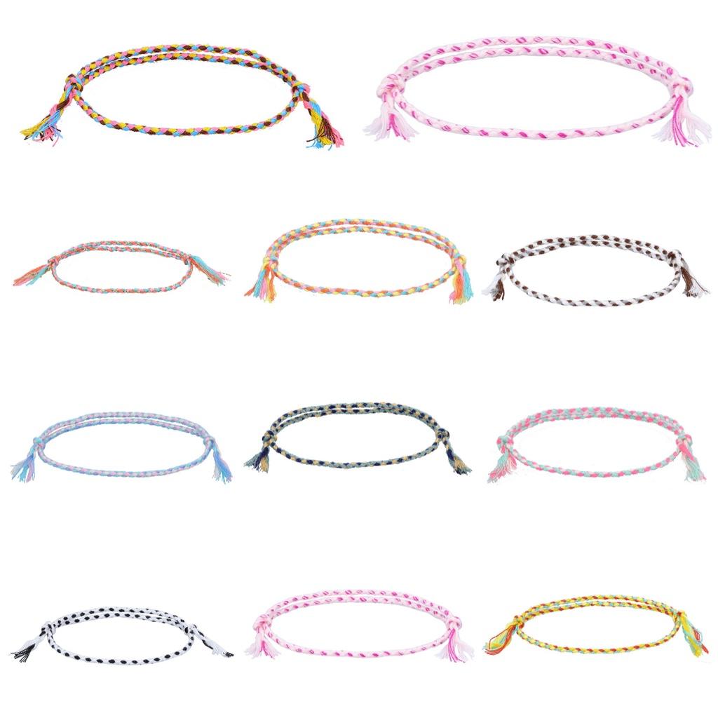 Trendy Unisex Wave Style Handmade Braided Red Rope Bracelet Ideal For Travel Remembrance Assorted Colors