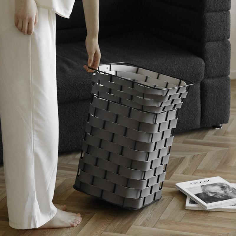 Portable Dirty Laundry Basket Large Clothes Storage Basket for Bedroom Multifunction Organizer Baskets Leather Laundry Container