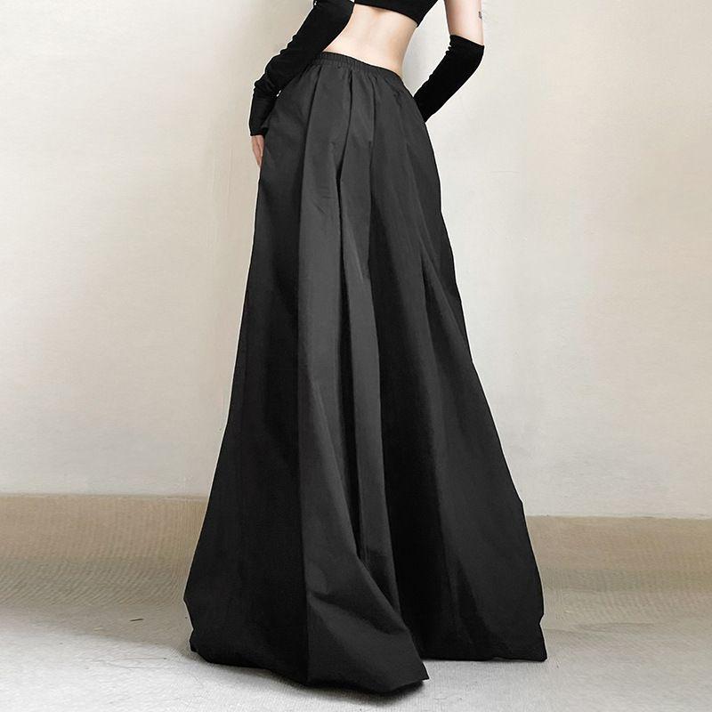 Fashion Ins Sexy Special-Interest Design Dark Wide-Leg Pants