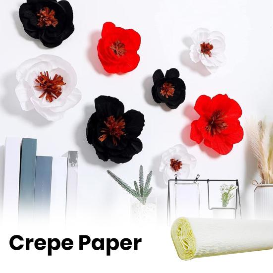 Krepppapier, lebendige Farben, verdicktes Bastelpapier, lichtbeständig, DIY-Papierblumen für Kunstprojekte, Dekorationen