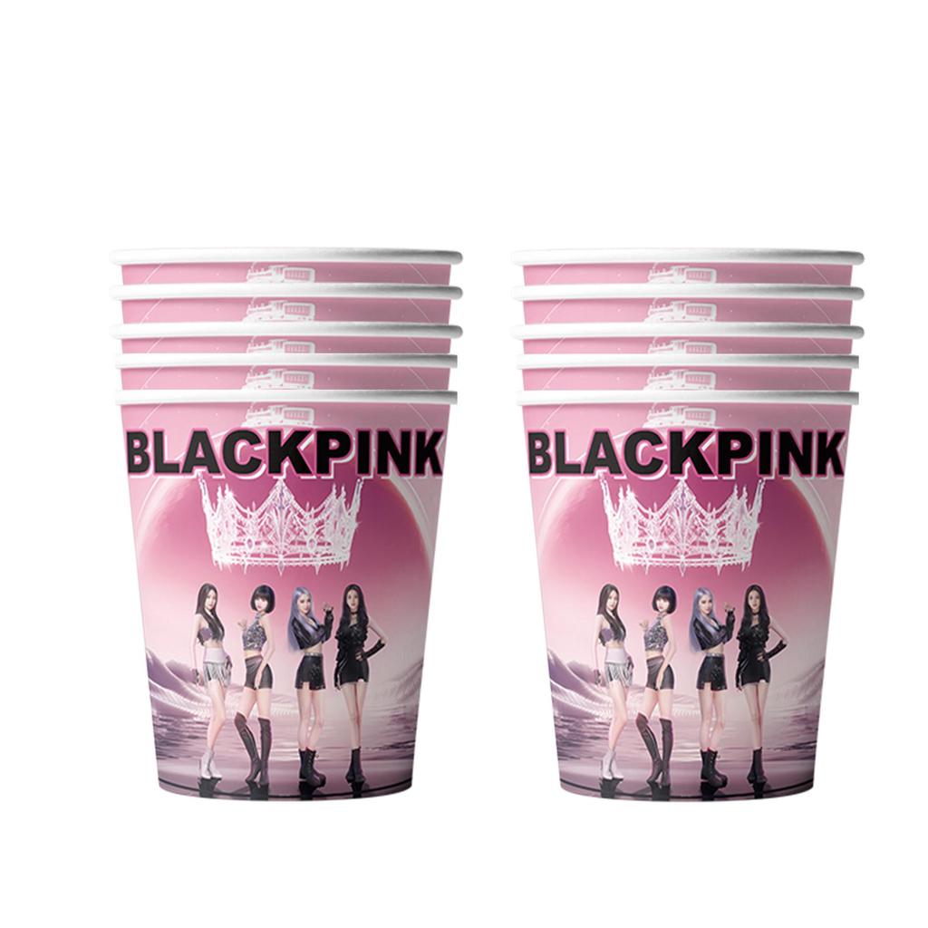 BLACKPINK Geburtstagsparty-Zubehör: Einwegteller, Becher, Servietten für Mädchen