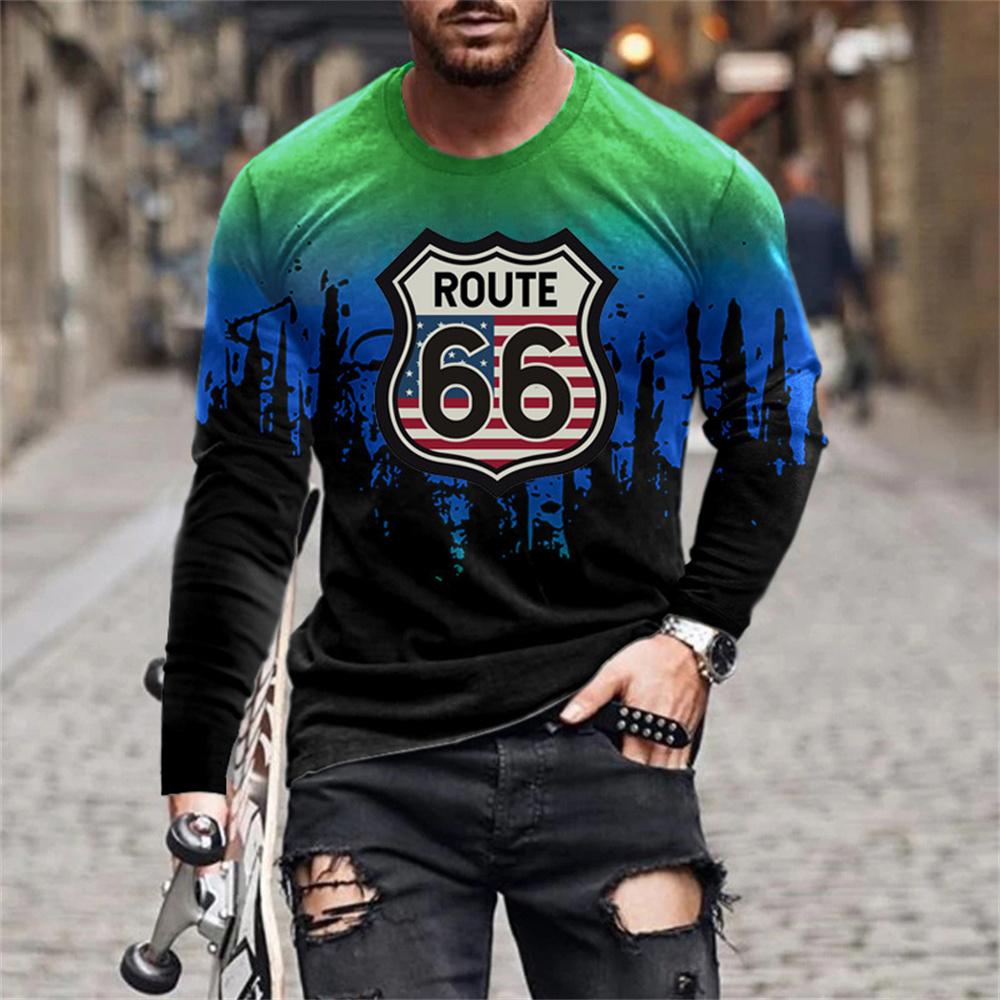 Série Retro Flame 3D tisk Letní Pánské tričko s výstřihem do O Pro volný čas Tričko s dlouhým rukávem Oversized svetr Módní trend Pánské oblečení