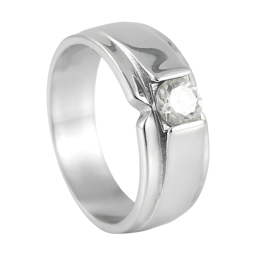 Stainless Steel Round Diamond Couple Ring Creative Titanium Steel Diamond Plain Simple Ring 5 серебряный