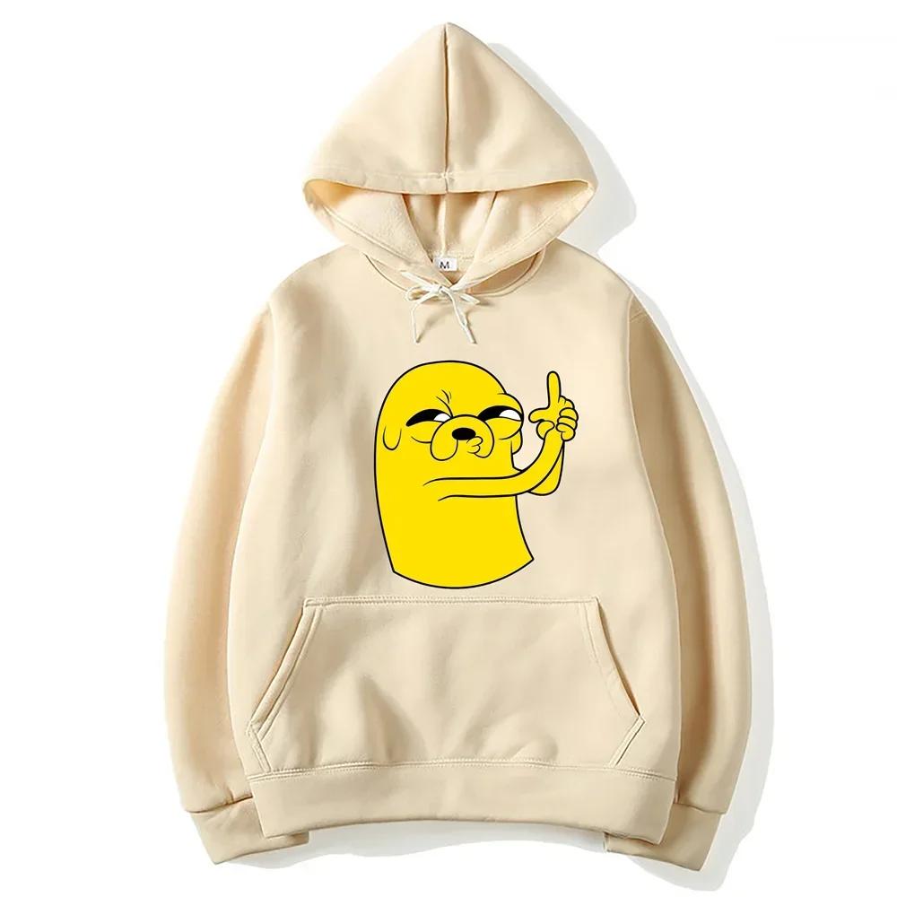 Adventure Time Animation TV Series Jake Cartoon Pattern Pullover for Men and Women Harajuku Fashion Street Harajuku