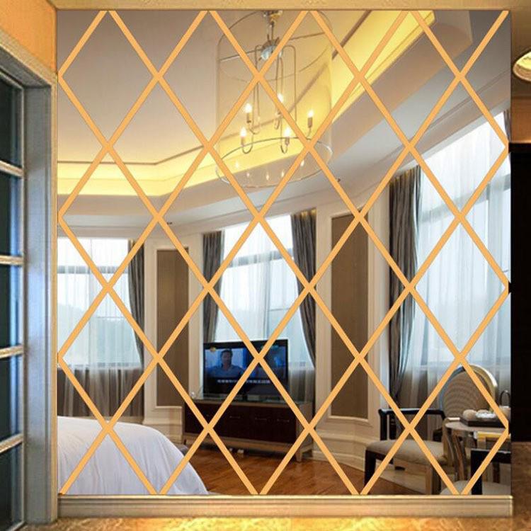 Acrylic Diamond Living Room Wall Sticker - Self-Adhesive Mirror Decor