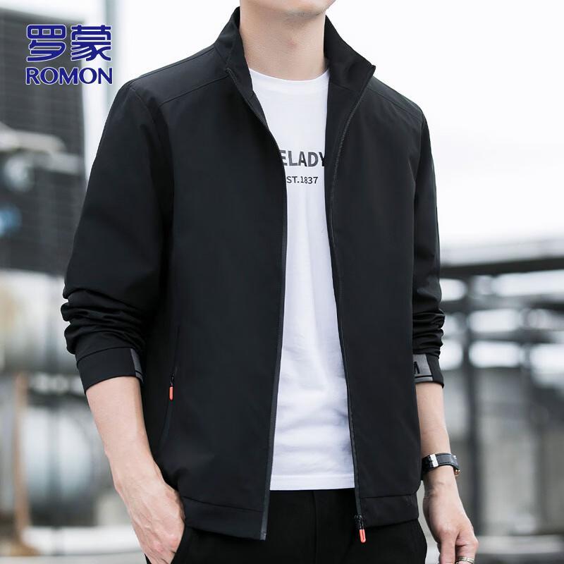ROMON Men's Business Casual Stand Collar Jacket