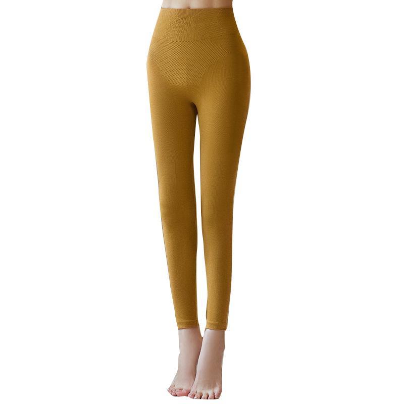 Högmidjade Varma Leggings i Kashmirull för Kvinnor - Slim Fit Magstöd