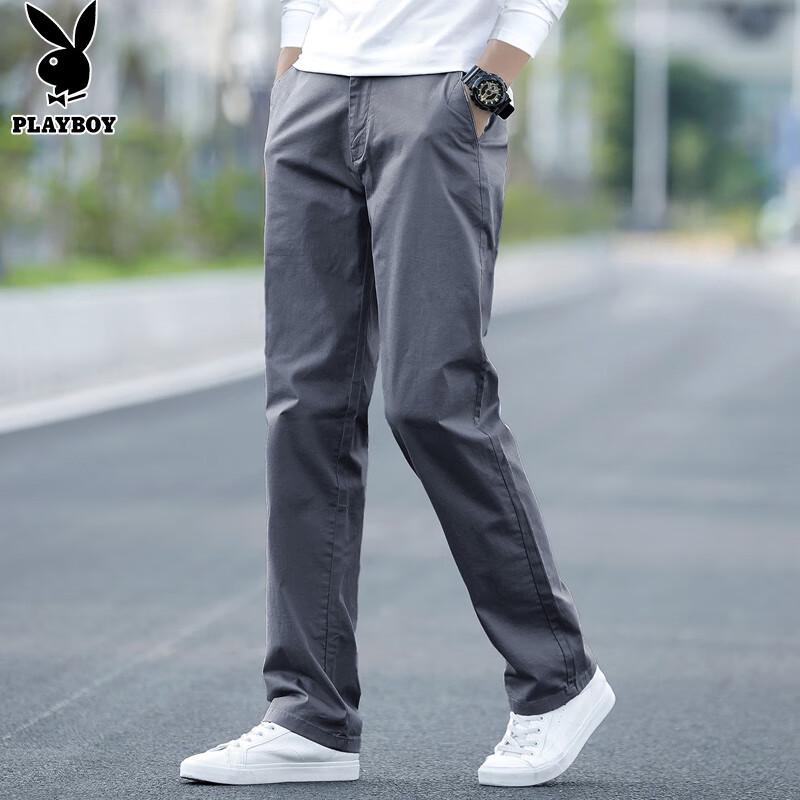 PLAYBOY Men's Loose Straight Fit Casual Pants