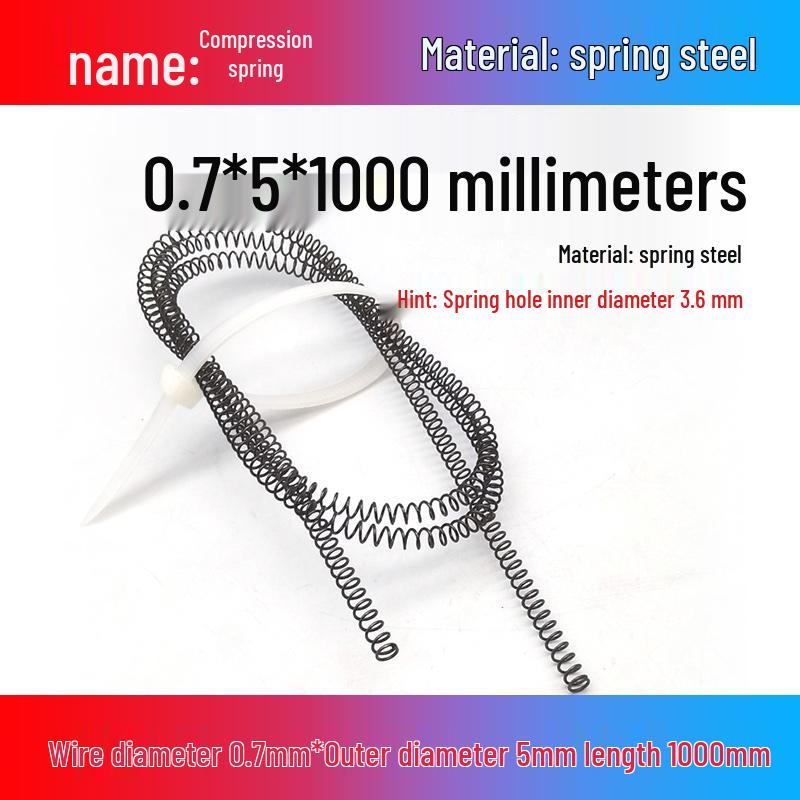 Spring Wire: 1m Long, Soft Pressure, Manganese Steel, 0.3-4.5mm Diameter, Yellow Compression Return.