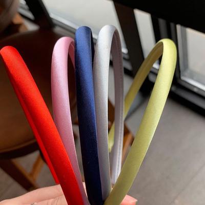 Rot Blau Grün Satin Stirnband für Frauen Mädchen Kinder Haarband Einfarbig Dünn Elastisch Haarreif Accessoires Kopfschmuck