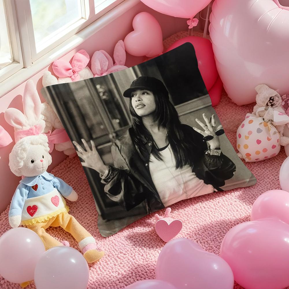 A-Aaliyah Singer Cushion Cover Pattern Printed Pillowcase for Living Room Sofa Cushion Cover & Bedroom Decor 12x12Inch