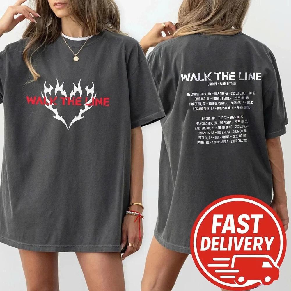 Enhypen Walk The Line Tour TShirt Kpop Concert Merch Unisex T-Shirt S