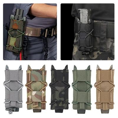 9mm Taktyczna Kieszeń na Magazynek Myśliwska Pojedyncza Torba na Magazynek Zewnętrzna Molle Kieszeń na Latarkę Uchwyt na Latarkę Torba na Kaburę do Noża Myśliwskiego