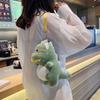 Bolsa Transversal de Pelúcia Adorável de Dinossauro Verde Estilo Contemporâneo Fofo Para Meninas