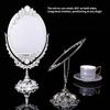 Double-sided Vintage Makeup Mirror Rotatable European Desktop Mirror Oval Makeup Mirror Bedroom Living-Room Dresser Decoration