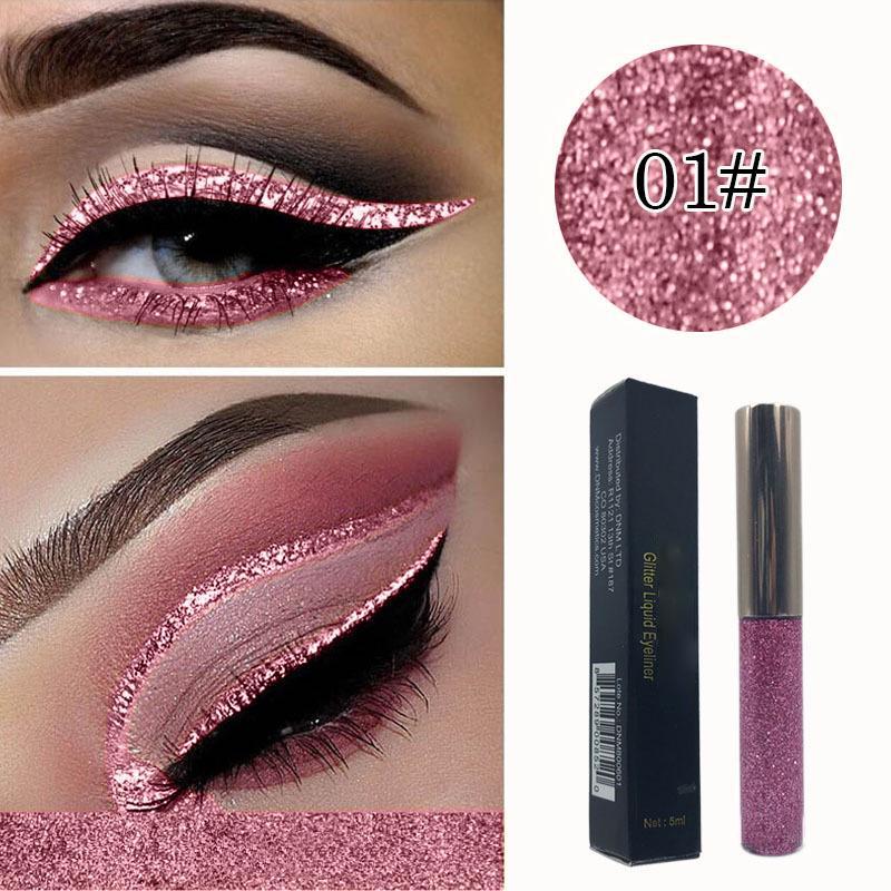 Glitter Eyeshadow Long Lasting Waterproof Liquid Eyeliner Women Fashion Quick-dry Eye Makeup Cosmetics
