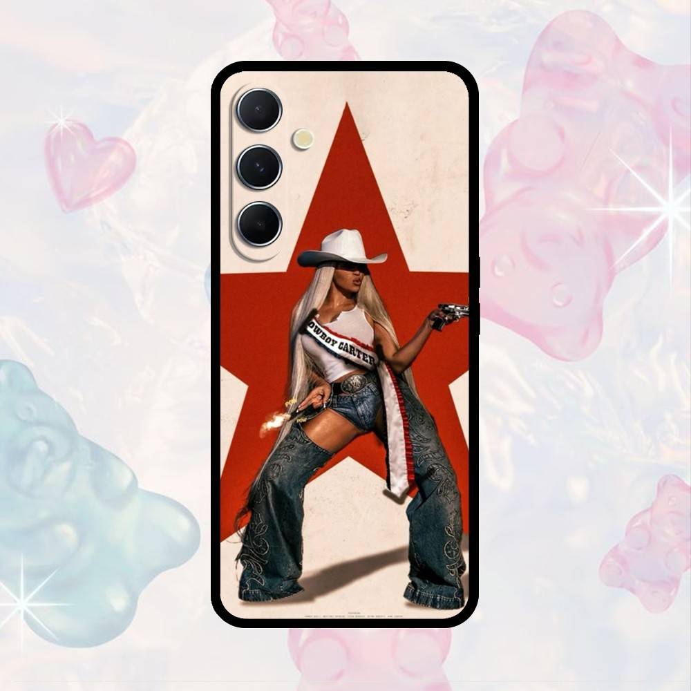 

AAA Cowboy Carter Phone Case For Samsung S25,S24,S21,S22,S23,S30,Ultra,S20,Plus,Fe,Note,10,9,5G Black Cover Samsung S22plus5G