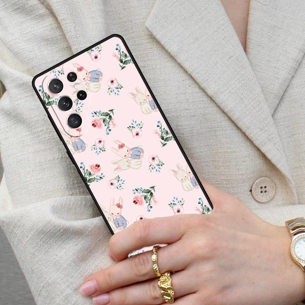 Süße Kaninchen Handyhülle für Samsung Galaxy S26 Ultra S25 S24 S23 S22 S21 S20 Note10 Hülle