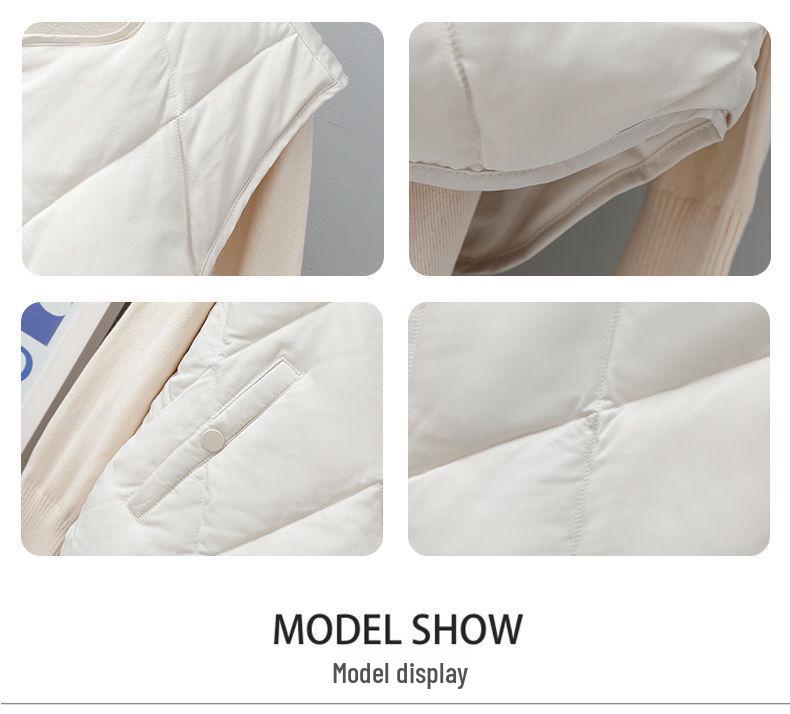 2025 Women's Round Neck Lightweight Quilted Cotton Vest - Sleeveless Autumn/Winter Innerwear