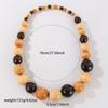 Geometric Handmade Beaded Necklace For Women Men With Large Wooden Balls Art Jewelry