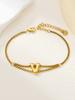 New stainless steel wholesale 26 English letters double-layer ring gold-plated bracelet