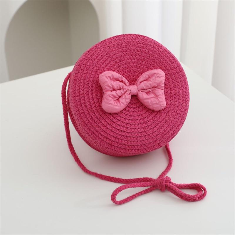 Children's Straw Woven Crossbody Bag - Small Girl's Phone and Coin Purse for Summer Outings and Seaside Trips